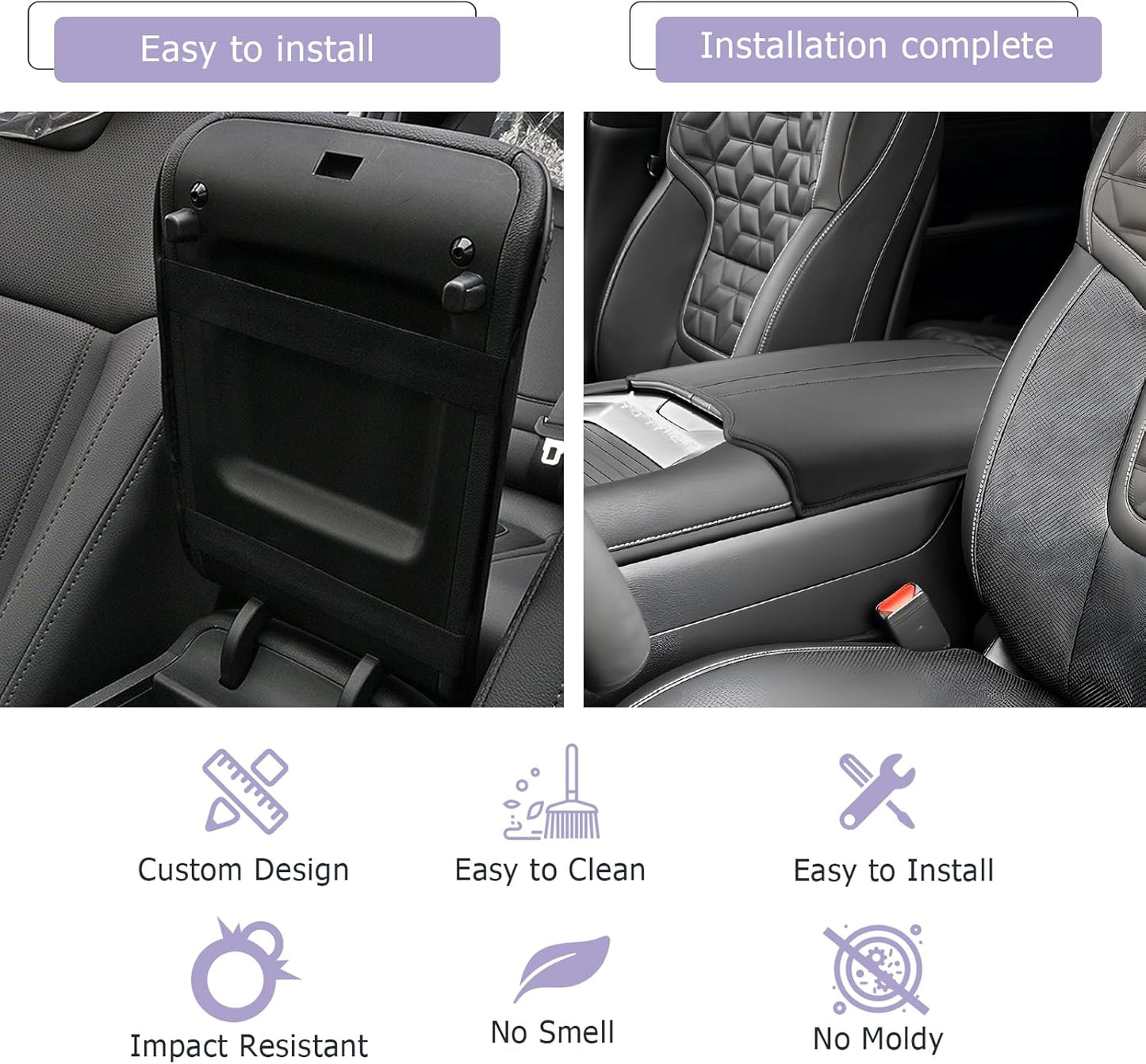 LUWU Center Console Cover Compatible with 2025 Nissan Armada Accessories 2025 Armada SV/SL/Platinum Armrest Cover Armrest Console Cover (Thin Black)