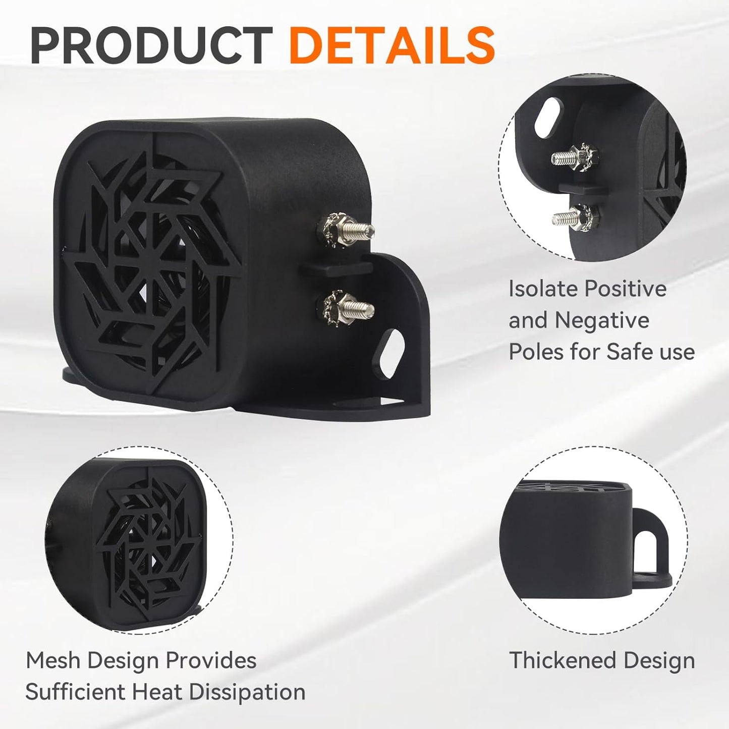 730 Back-up Alarm 12V-24V 110dB IP67 Waterproof Dust-Proof Reversing Warning Alarm with Super Loud Beeper Tone for Truck Van Forklift Car Lorry Agricultural Vehicles