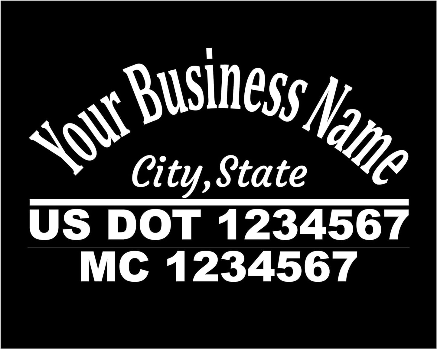 Custom US DOT Trucking Decal Stickers Tow Truck, Trucking, 18 Wheeler, Van MC Number Company Logos MC Numbers Weather Proof and Permanent Truck Signs
