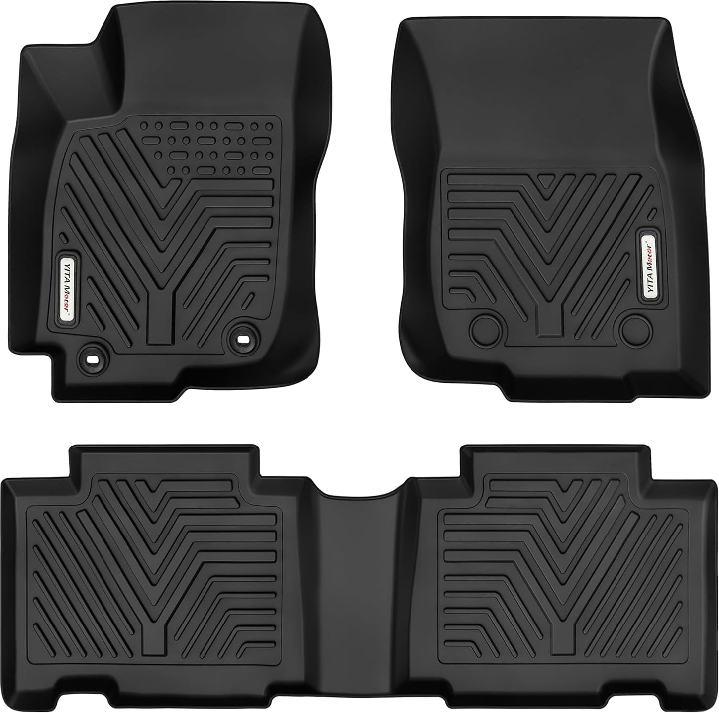 YITAMOTOR Floor Mats TPE-LITE Compatible with 2013-2018 Toyota RAV4 Standard Models (Nor for Hybrid or Prime),Custom Fit 1st & 2nd Row Floor Liners,All-Weather Protection Black