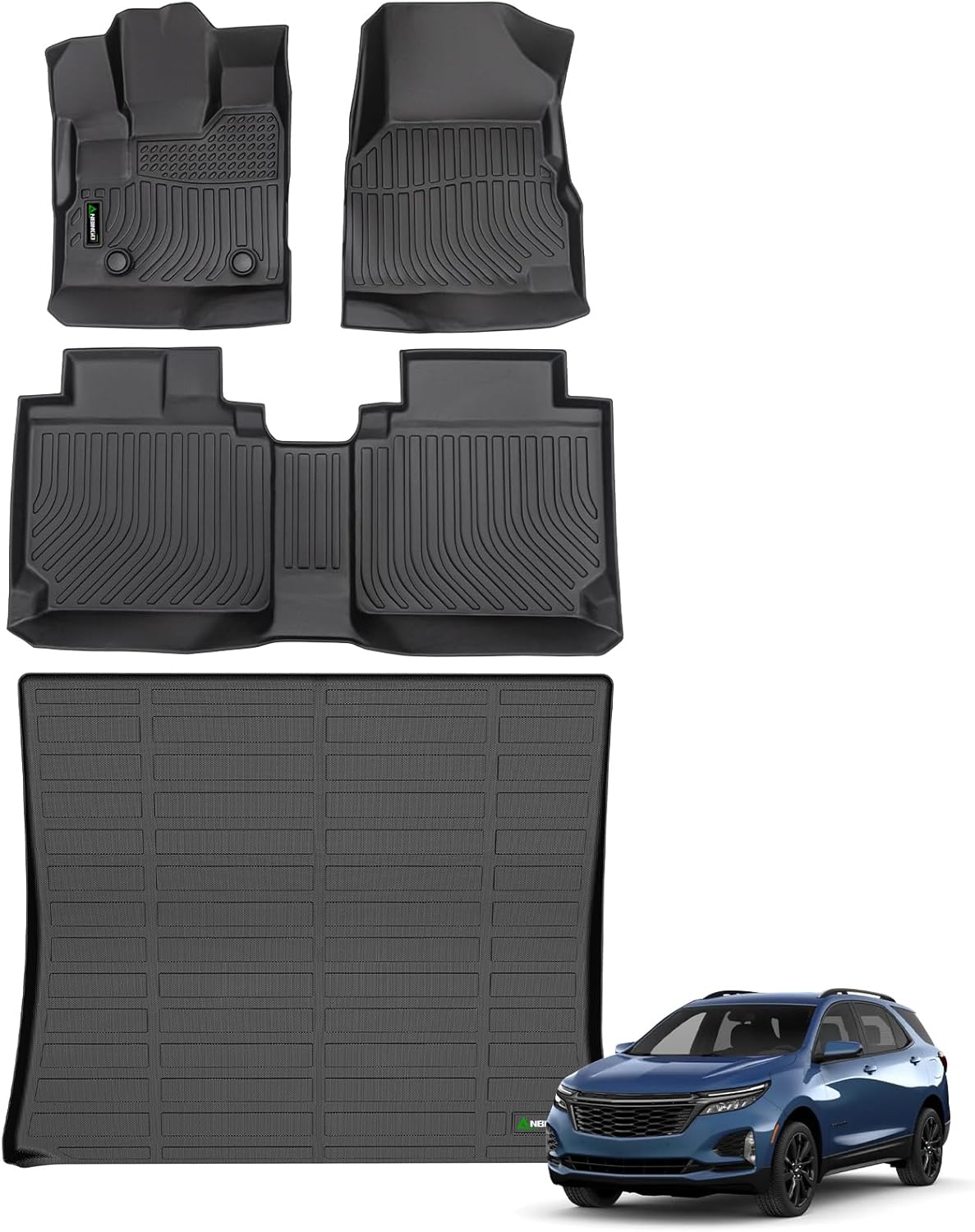 ANBINGO®-Floor Mats & Cargo Liner for 2012-2017 Chevy Equinox & GMC Terrain (Not for Equinox EV) All Weather Accessories Black