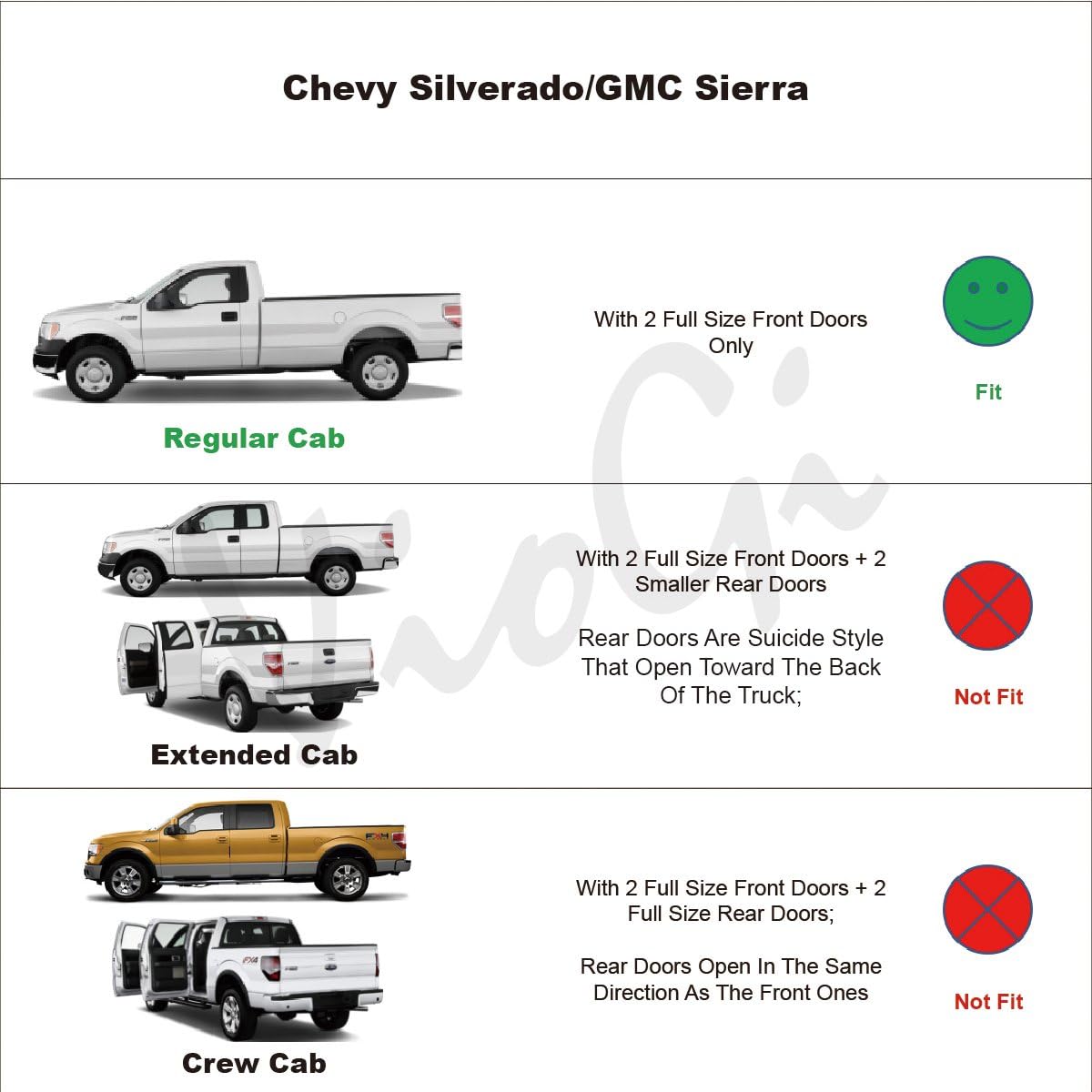 2pcs Side Window Deflectors Window Visors for Silverado/Sierra Sun/Rain Guard Visor