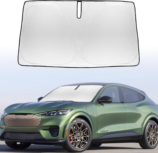 for 2026 Mustang Mach-E Windshield Sunshade Sun Shade-for 2021-2025 Ford Mustang Mach-E Windshield Cover Front Window Sun Visor Protector 240T Blocks UV (NOT for Ford Mustang) Accessories