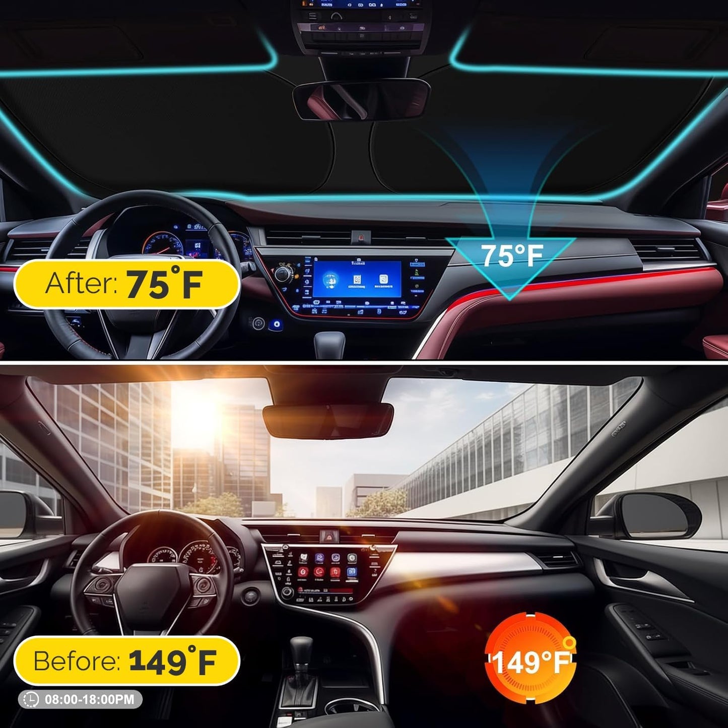 Car Windshield Sun Shade Compatible with 2023 2024 2025 Lexus RX350 RX350F Sport RX350L Accessories Foldable Front Window Sunshade Custom Windshield Cover Sun Visor