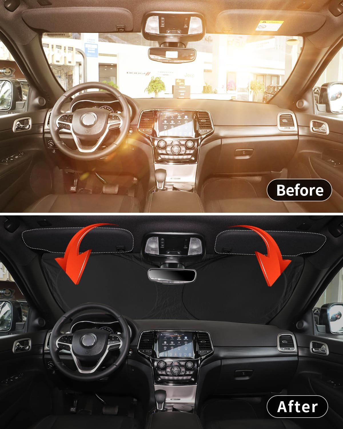 for Odyssey 2026 Windshield Sun Shade Foldable Sunshade fit for Honda Odyssey 2018-2024 2025 LX,EX,EX-L,Touring,Elite Minivan Windshield Cover, Front Window Shield 210T Sun Visor Car Accessories