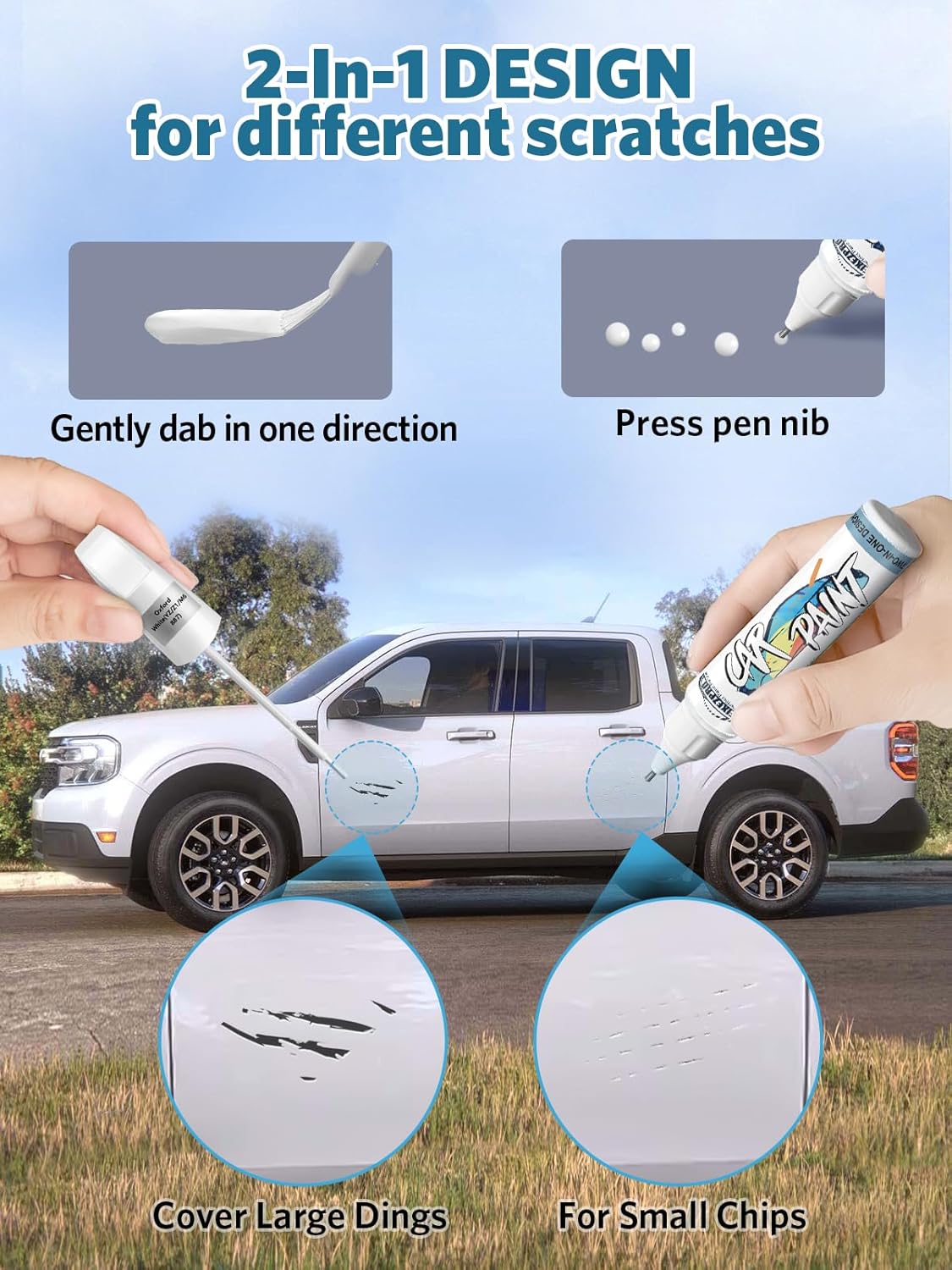 Black Ebony(UA/UD/M6373/M6877) Touch Up Paint for Ford, Car Paint Scratch Repair Remover Pen Color Exact Match, Quick and Easy Fix Automotive Chips and Nicks Scuff