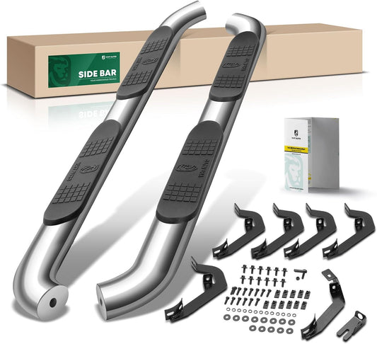 YHTAUTO 4 Inch Running Boards Side Steps Fit Chevy Silverado/GMC Sierra 2007-2018 1500 & 2007-2019 2500 HD 2007-2018 3500 HD, 2019 Silverado/Sierra 1500 Limited Extended/Double Cab Exclude C/K Classic