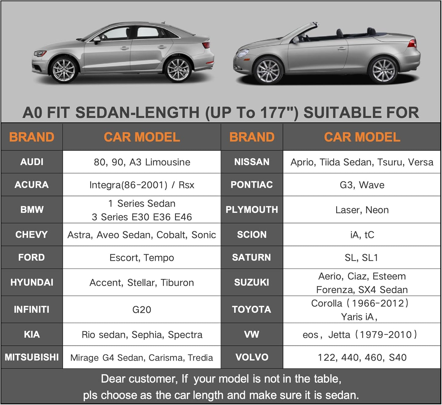 Kayme 6 Layers Car Cover Waterproof All Weather, Outdoor Car Cover UV Rain Sun Protection, Universal Fit for BMW E46 E36 E30, Dodge Neon, Mitsubishi Mirage, Nissan Versa (Up to 177 inch).