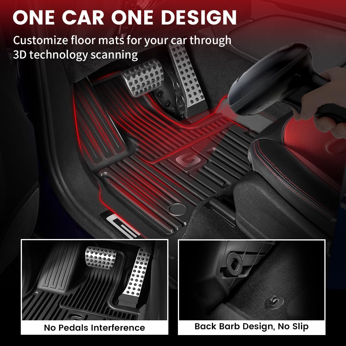 LASFIT Floor Mats & Trunk Mat for Mercedes Benz G Class 2026 2025 2024 2023 2022-2019 G550 / G580 / G63 AMG SUV, All Weather TPE Custom Fit Car Mats for G Class, 1st & 2nd Row Floor Liners & Cargo Mat