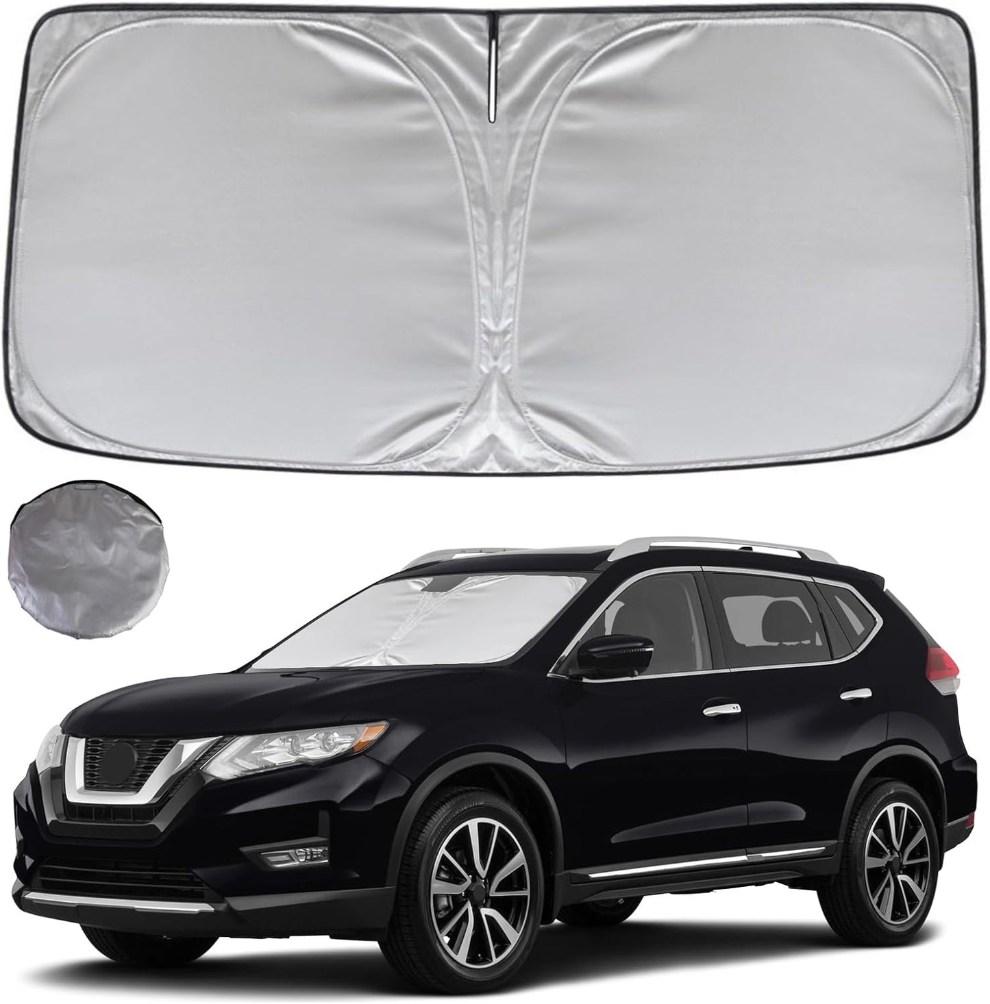KAYZT Windshield Sun Shade for 2014-2020 Nissan Rogue (NOT for Rogue Sport & Rogue 3rd Gen) SUV Foldable Sunshade Front Window Custom Fit Car Accessories
