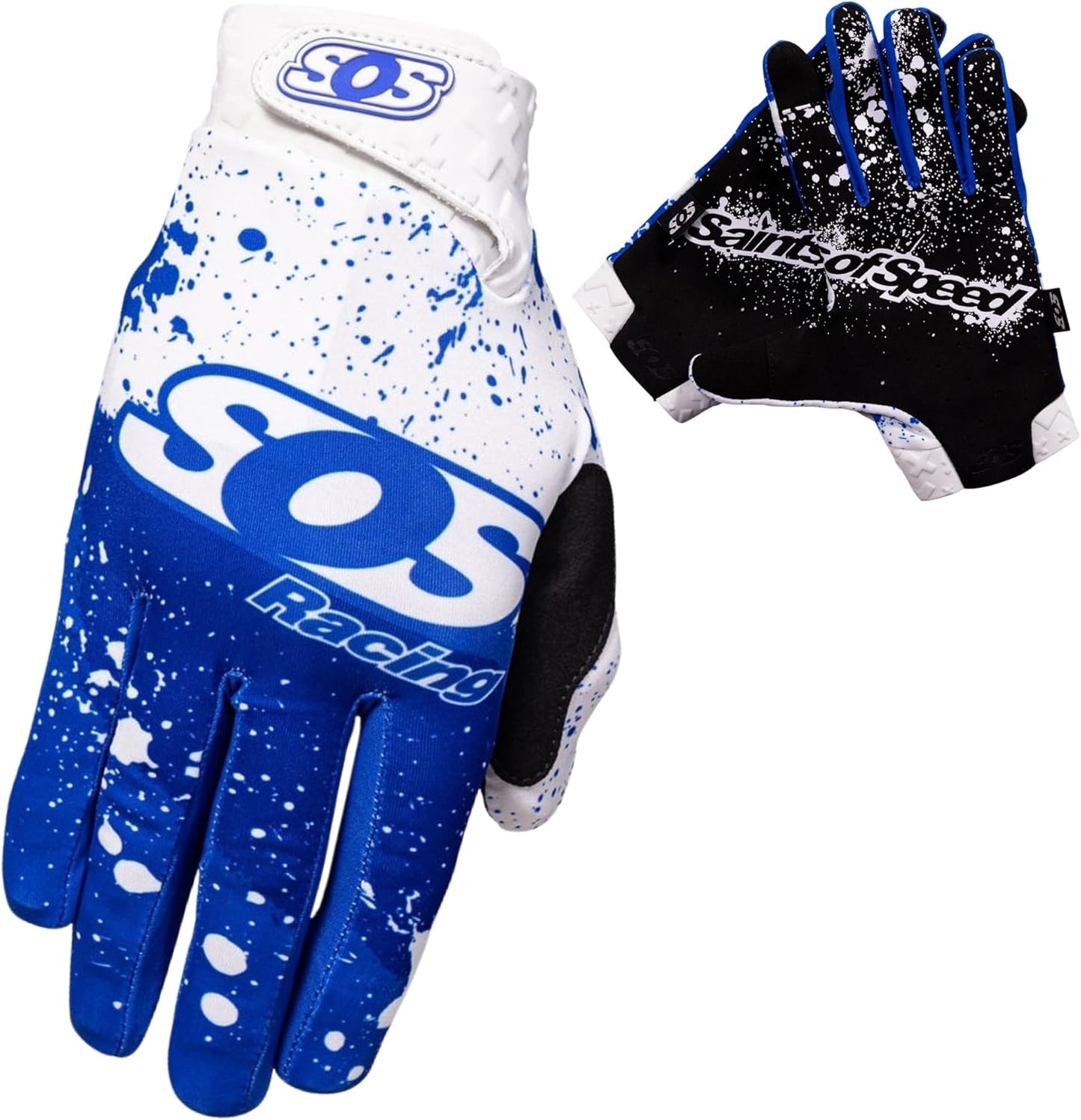 Saints of Speed Dirt Bike Gloves – Motocross, Mountain Bike, Motorcycle, BMX, Jetski, Sim, Karting, Airsoft, Paintball, Driving & Racing Bike Gloves + Phone & Touch Screen Capable