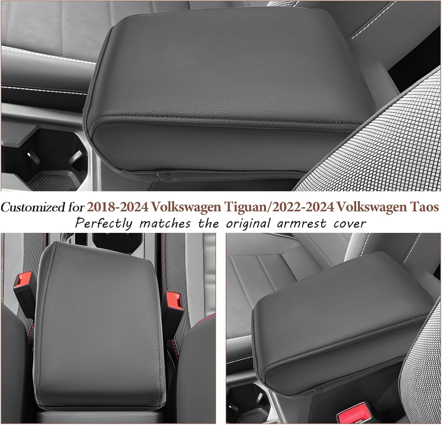SKTU 2024 Tigua n/ 2024 Taos Accessories Center Console Cover for 2018-2024 Volkswagen Tigua n/ 2022-2024 Volkswagen Taos Armrest Cover 2024 Taos Accessories 2024 Taos Center Console Cushion