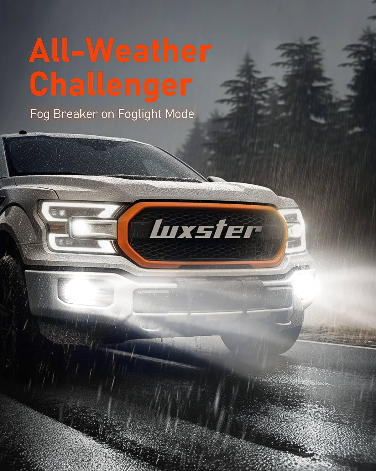 LUXSTER | Punisher H4 9003 LED Bulbs, 40000LM Ultra Bright, Triple Copper Pipes Cooling Tech(Unique), Plug-N-Play Installation, 6000K Pure White Foglight, IP68 Waterproof, Pack of 2