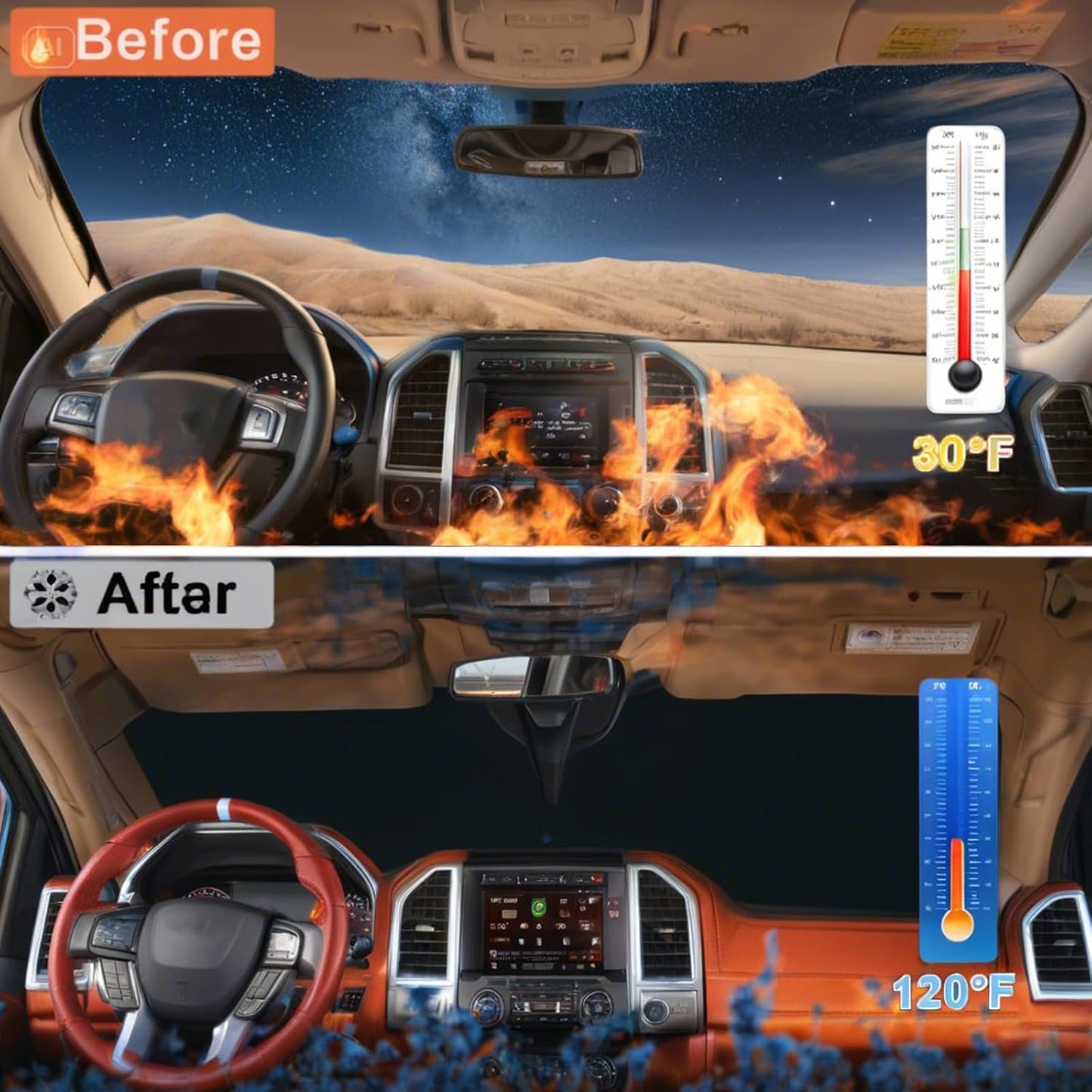 Windshield Sunshade for Ford F150 F250 F350 Escape Raptor Expedition 2025 1996-2025 Automotive Accessories for Car Front Window Sun Shade Vehicle Interior Protector