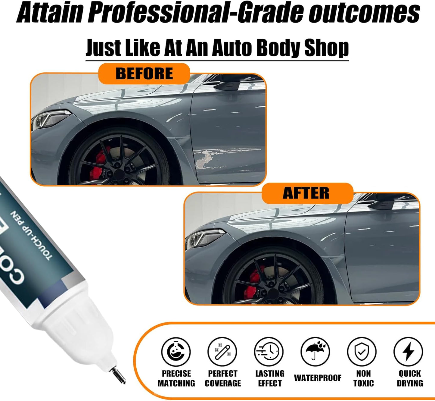 Sonic Gray Pearl(NH-877P/138P) Touch Up Paint Compatible with Honda, Car Paint Pen Scratch Repair Two-In-One Touch Up Paint, Premium Car Scratch Remover for Deep Scratches