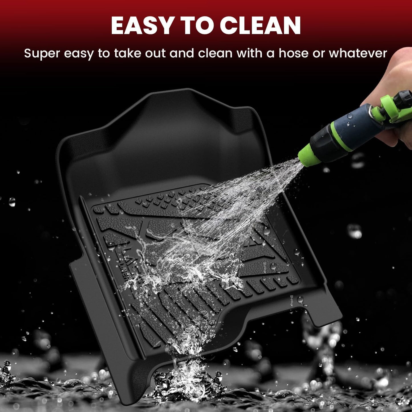 LASFIT Floor Mats 2007-2013 for Chevy Silverado/GMC Sierra 1500, 2008-2014 2500 HD 3500 HD, Gasoline only, Crew Cab, 1st Row Bucket Seat, All Weather TPE Custom Fit Car Floor Liners, 1st and 2nd Row