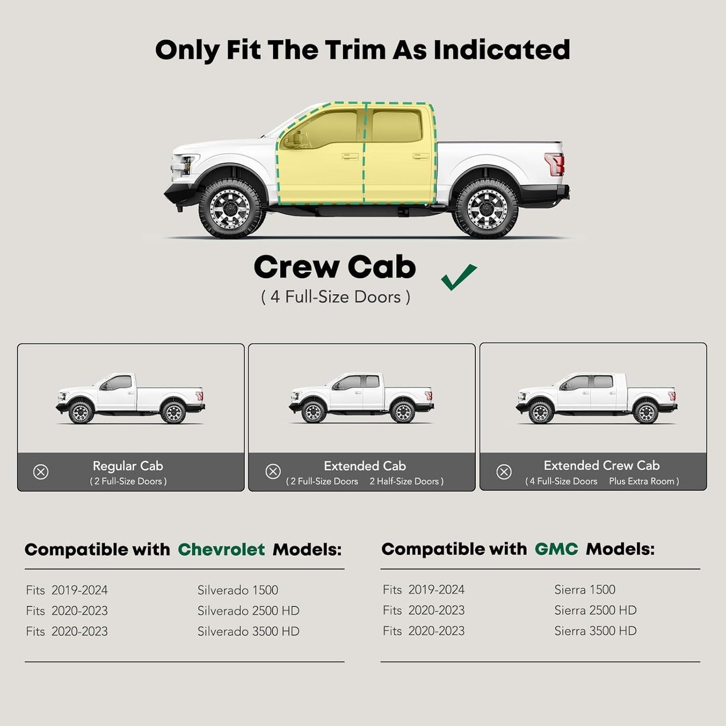 YHTAUTO 5 Inch Running Boards Side Steps Fit Chevy Silverado & GMC Sierra 1500/2500 HD/3500 HD 2019-2024, Crew Cab, Oval Bent Ends Carbon Steel Black Powder, Wheel to Wheel Truck Cab Side Step Rails