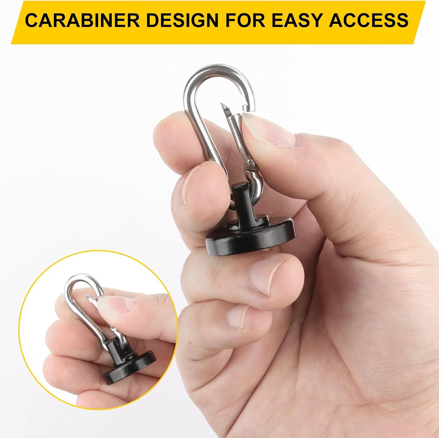 DIYMAG Black Magnetic Hooks,70LBS Strong Heavy Duty Neodymium Magnet Magnetics Hook for Hanging at Home, Office Locker, Workplace, Refrigerator, Cruise Ship or Travel, 15Pack