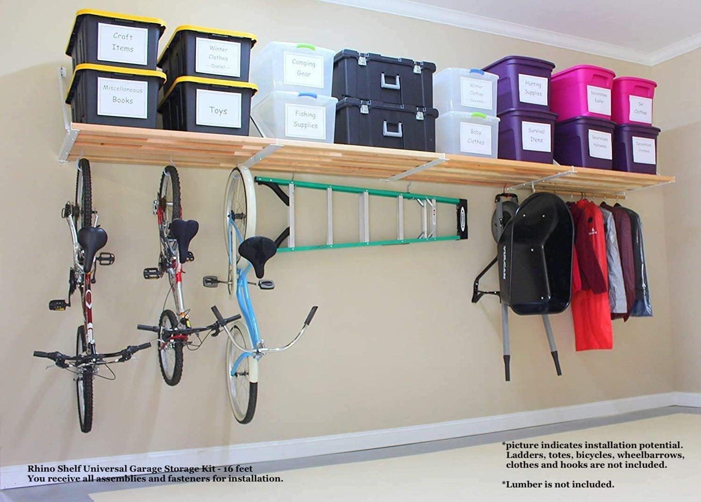 Rhino Shelf Universal Garage Storage Kit - 16 feet