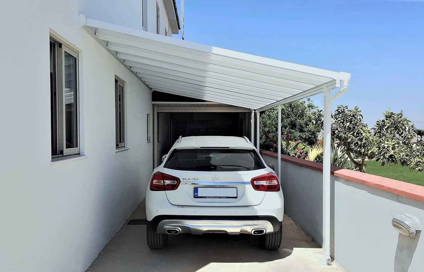 Palram - Canopia Feria 13 Ft. x 20 Ft. Carport Aluminum Metal Frame and Polycarbonate Panels Car Port for Outdoor Driveway to Protect Car, Truck, RV, Trailer, Boat, Equipment Storage(White)