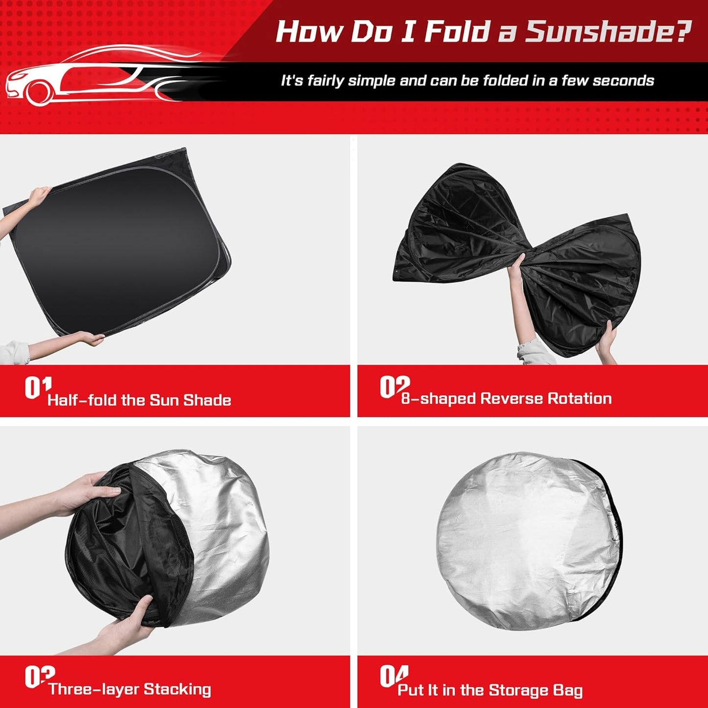 ARISMOTOR Windshield Sun Shade for Honda Civic 11th Gen 2022-2025, Custom Fit Foldable Front Window Sunshade Sun Visor Protector, Block UV Rays Keep Your Car Cooler