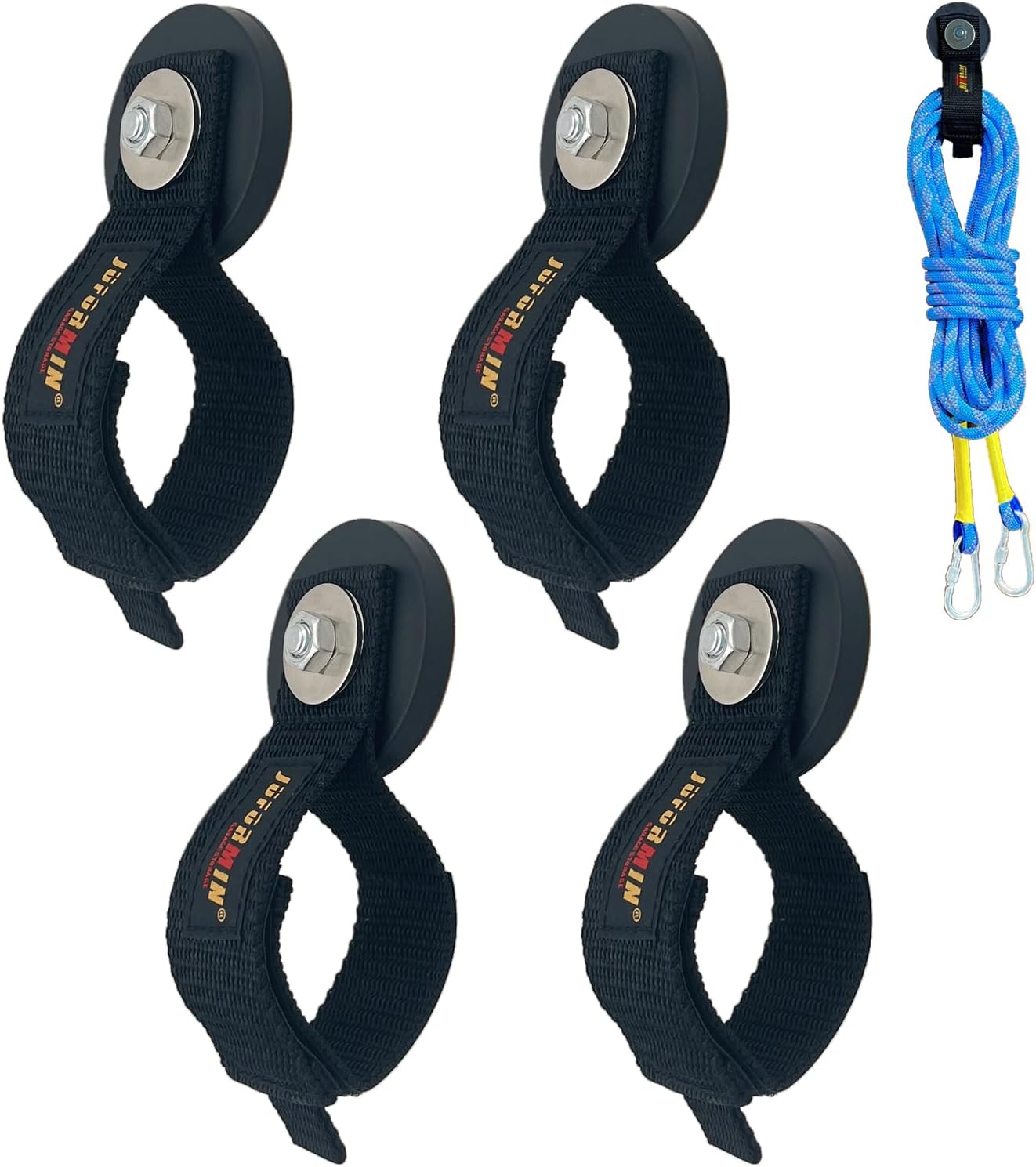 Heavy Duty Magnetic Hook, Magnetic Tool Holder, Magnetic Garage Hooks, Extension Cord Strap for Cable, Rope, Wire Storage in Garage,Workshop,RV,Pick-up(Dia.2.59" Magnet * 4Pcs)
