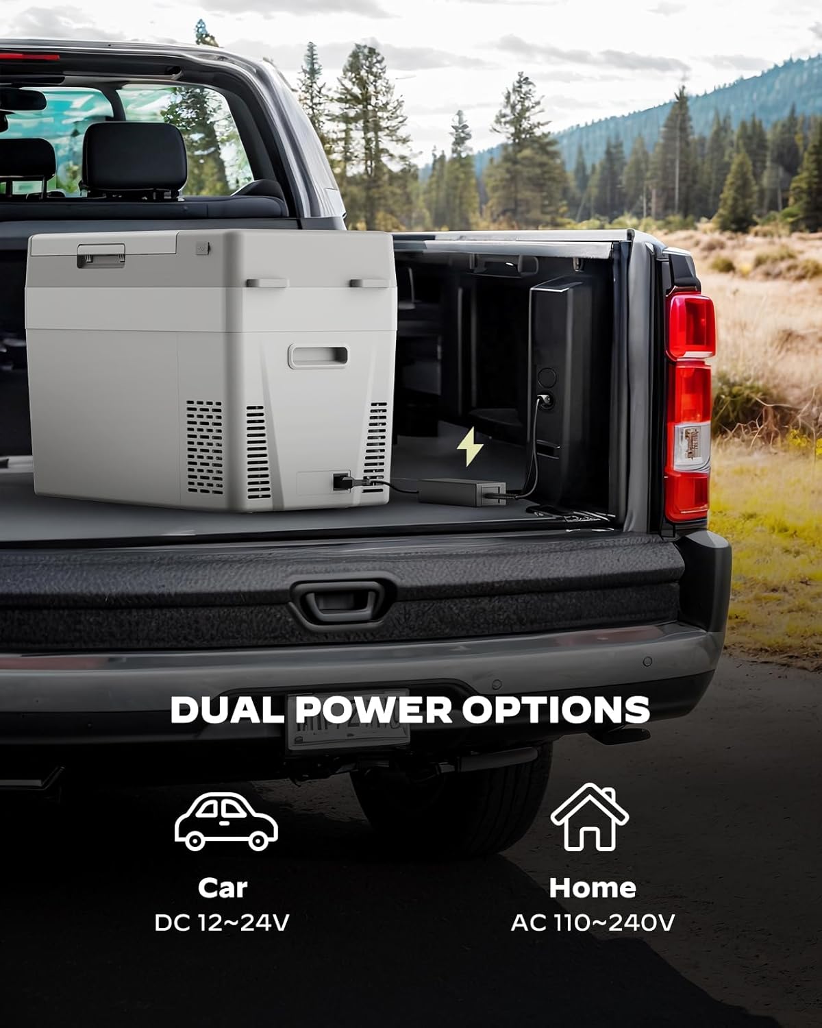 Marsail 12 Volt Refrigerator 12V Car Fridge 32QT Portable Freezer Compressor Cooler -4°F68°F, 12/24V DC 110~240 Volt AC, for Camping Travel Truck RV, Home Efficient Cooling & Large Capacity, White