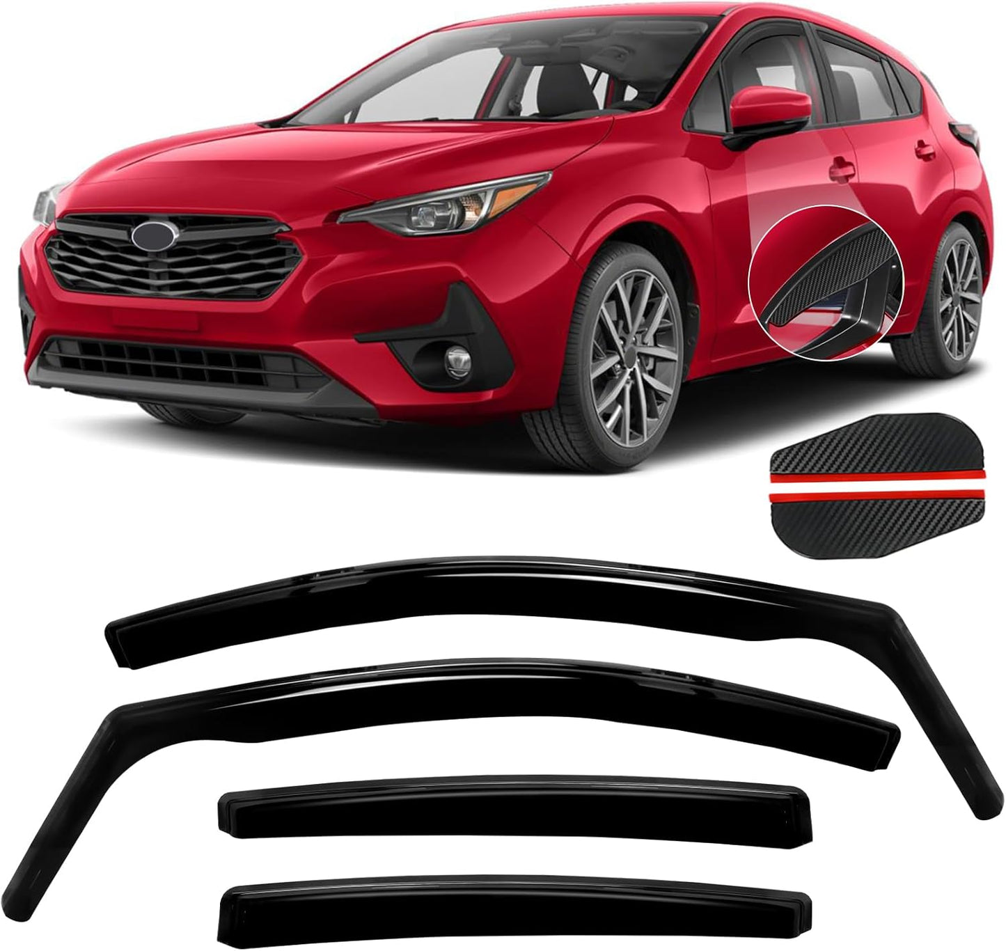 in Channel Rain Guards Fit for 2017-2025 Subaru Impreza Hatchback, Crosstrek 2018 2019 2020 2021 2022 2023, Durable Window Visors, Smoke Wind Deflectors Vent Shades Shield-4PCS