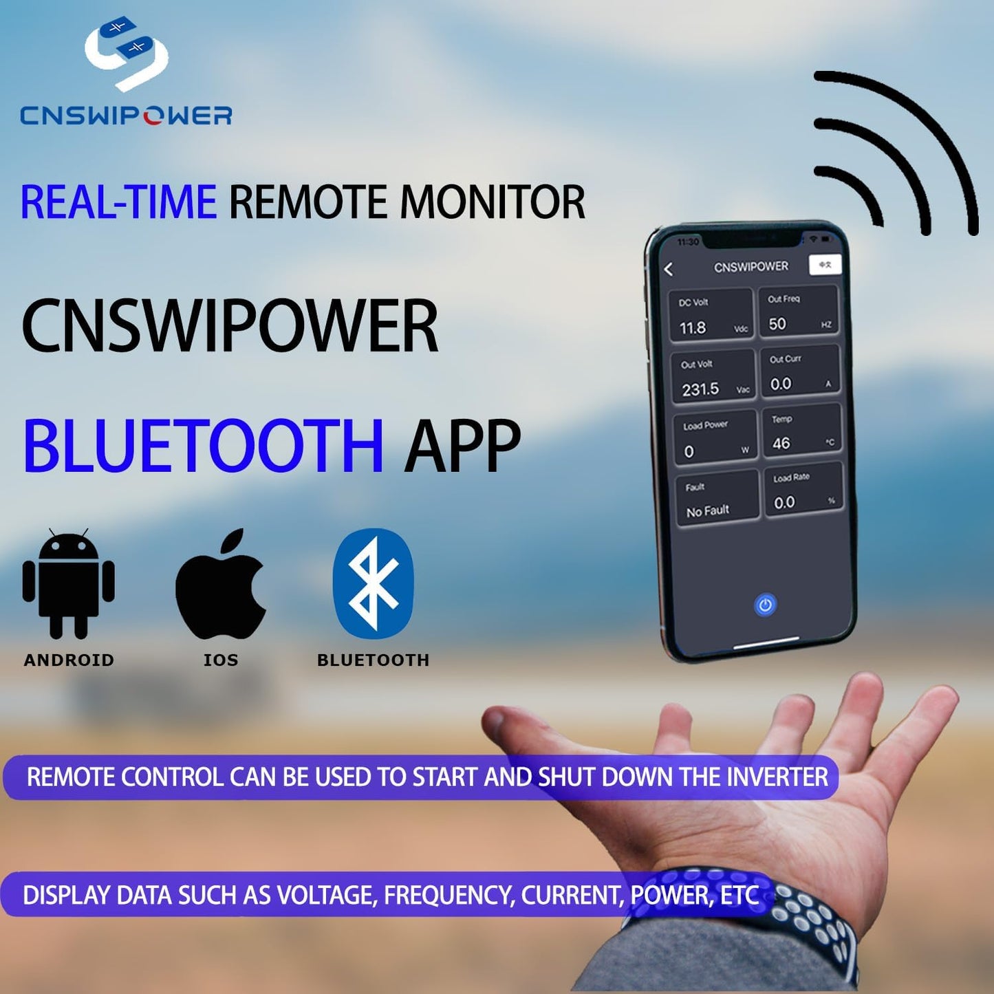 Xijia 1500W(Peak Power 3000W) 48v to 120v Pure sine Wave 60HZ Solar Inverter for Home Use car (DC48V (Range 40V-60V) 1500W)