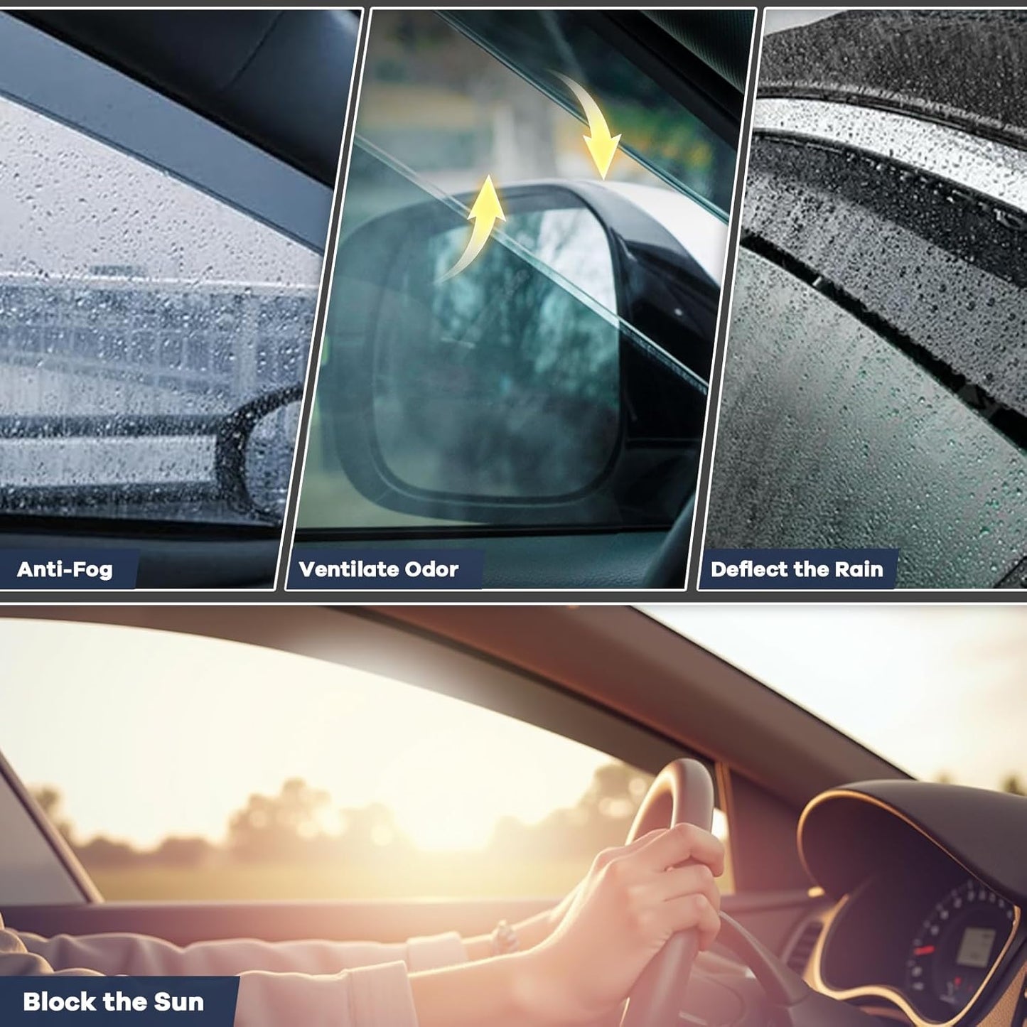 in Channel Auto Rain Guards Fit for 2011-2016 Impreza Hatchback, 2013-2015 Subaru XV CrossTrek, 2016-2017 CrossTrek, Durable Wind Deflector Vent Window Visor Shade, 4PCS