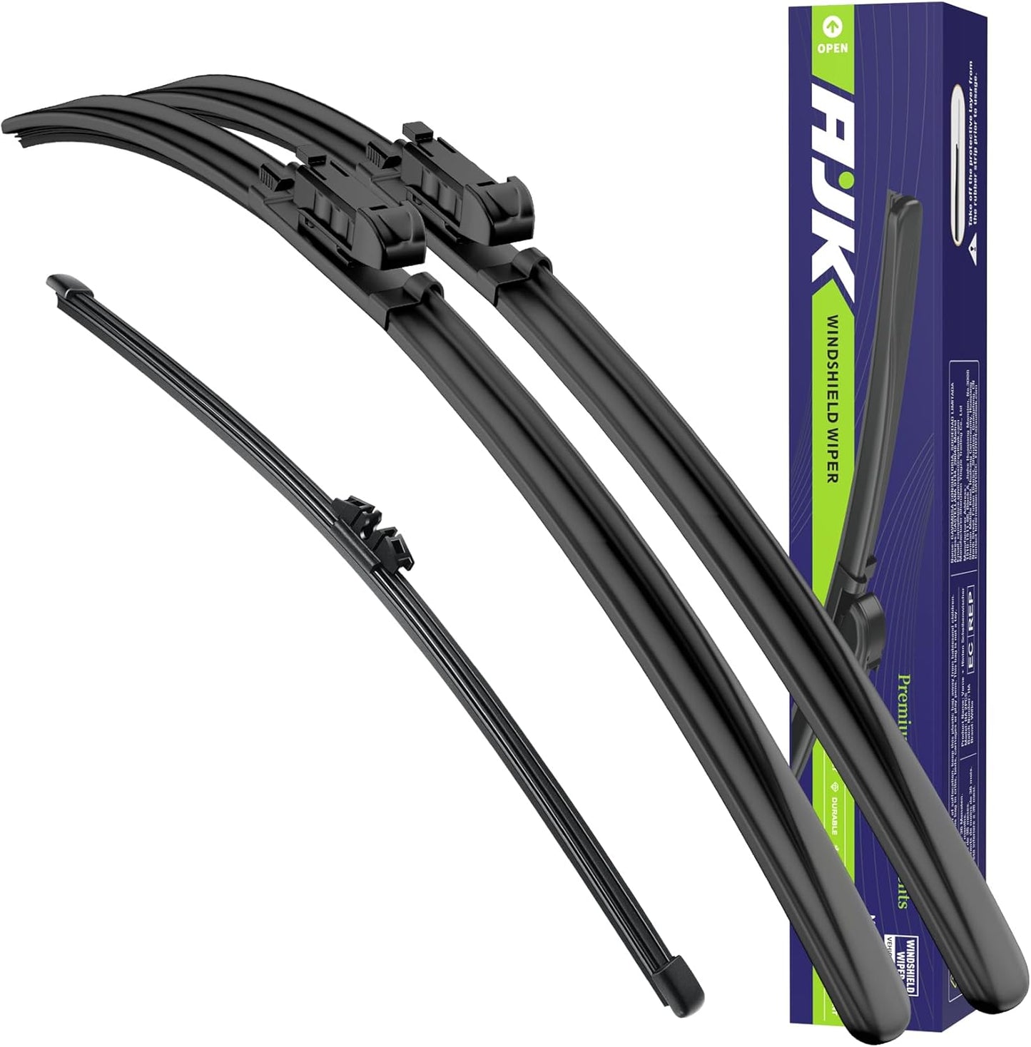 AJK Wiper Blades for Ford Escape 2020 2021 2022 2023 2024 2025, 2 Piece All Weather OEM Quality Automotive Replacement Windshield Wiper Blades for My Car