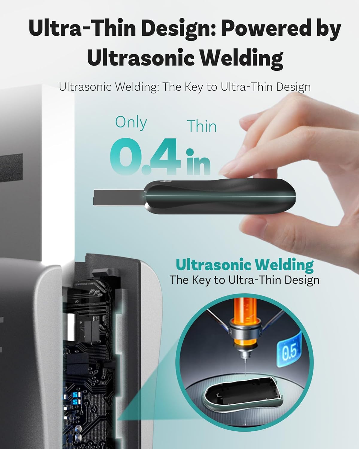 OTTOCAST Mini 2025 Wireless CarPlay & Android Auto 2-in-1 Adapter, Plug & Play, 5GHz WiFi, Auto Connect for iPhone & Android, Fits 98%+ OEM Wired CarPlay Cars