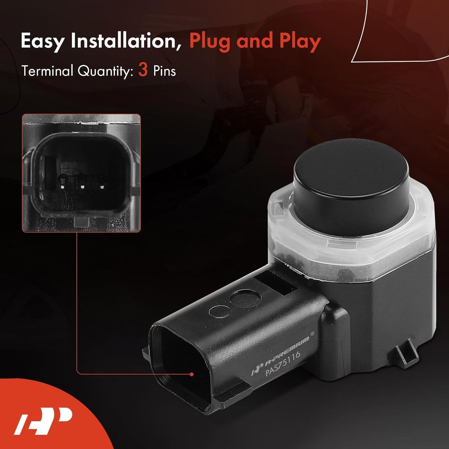 A-Premium 4-PC Reverse Backup Parking Assist Aid Sensor Compatible with Ford Models - F-150 F150, F-250/F-350/F-450/F-550 Super Duty, 2015 2016 2017 2018 2019 2020