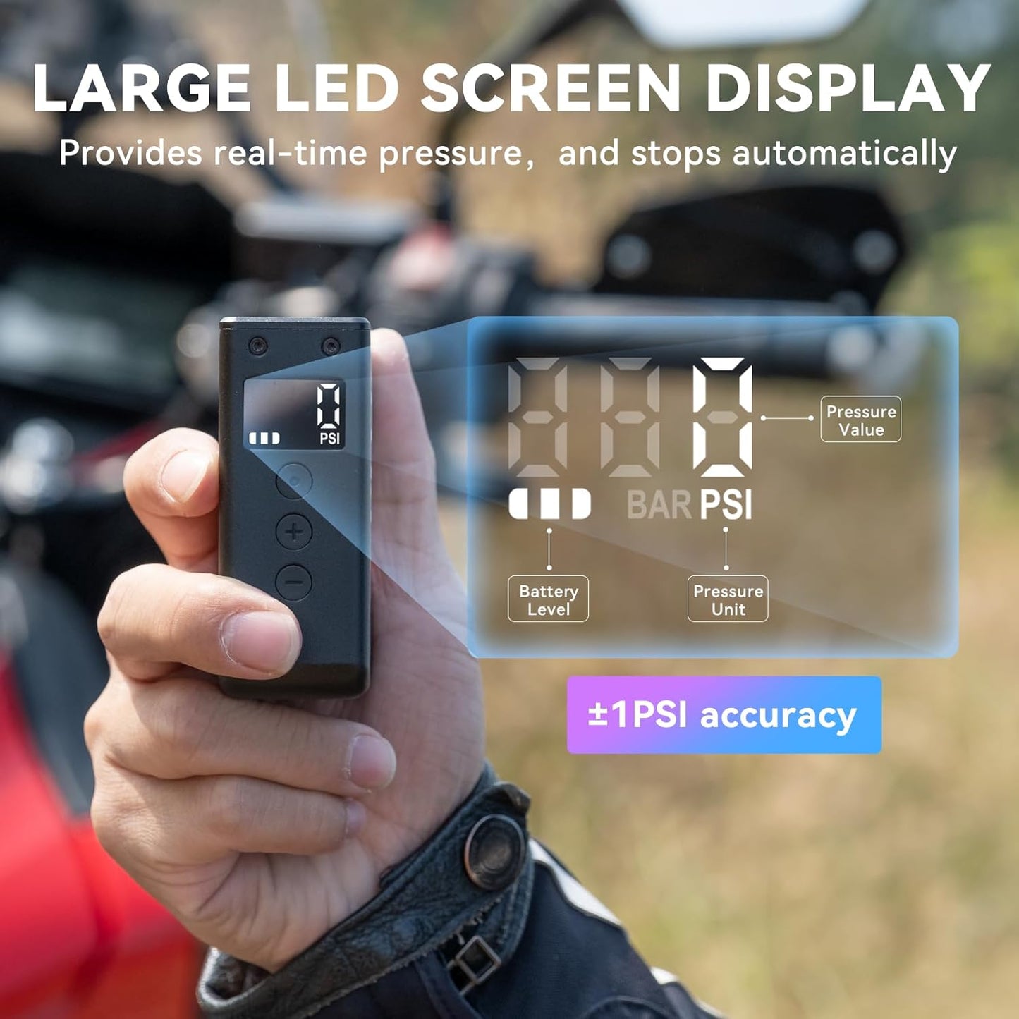 CYCPLUS Tiny Pump Mini with Gauge, Max 120 PSI Cordless Bicycle Air Pump, Auto Stop, with Presta and Schrader Valve for Car, Motorcycle, Bike and Ball AS2 Pro Max(2025 Updated Version)