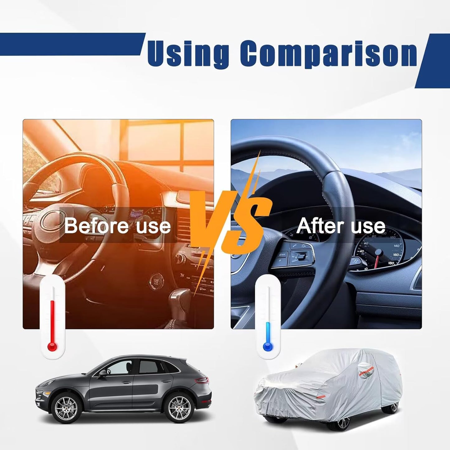 Kayme 6 Layers SUV Car Cover Custom Fit for Buick Envision (2015-2025) Waterproof All Weather for Automobiles, Outdoor Full Cover Rain Sun UV Protection.Silver