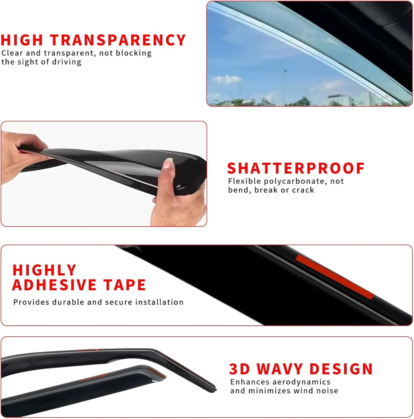 in Channel Rain Guards Fit for Chevrolet Chevy Blazer 2019 2020 2021 2022 2023 2024 2025, Smoke Tinted Side Window Wind Deflectors, Vent Window Visors Shades Shield, 4pcs