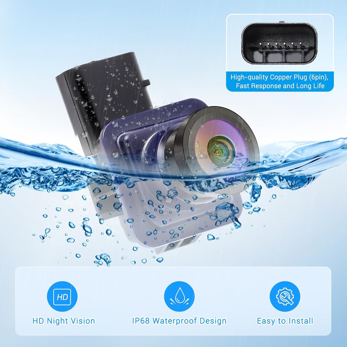 Rear View Backup Camera Compatible with Ford Escape 2014 2015 2016 Parking Assist Camera 170°Ultra Wide Angle HD Night Vision Waterproof Escape Accessories Reverse Camera EJ5Z-19G490-A GJ5T19G490AD