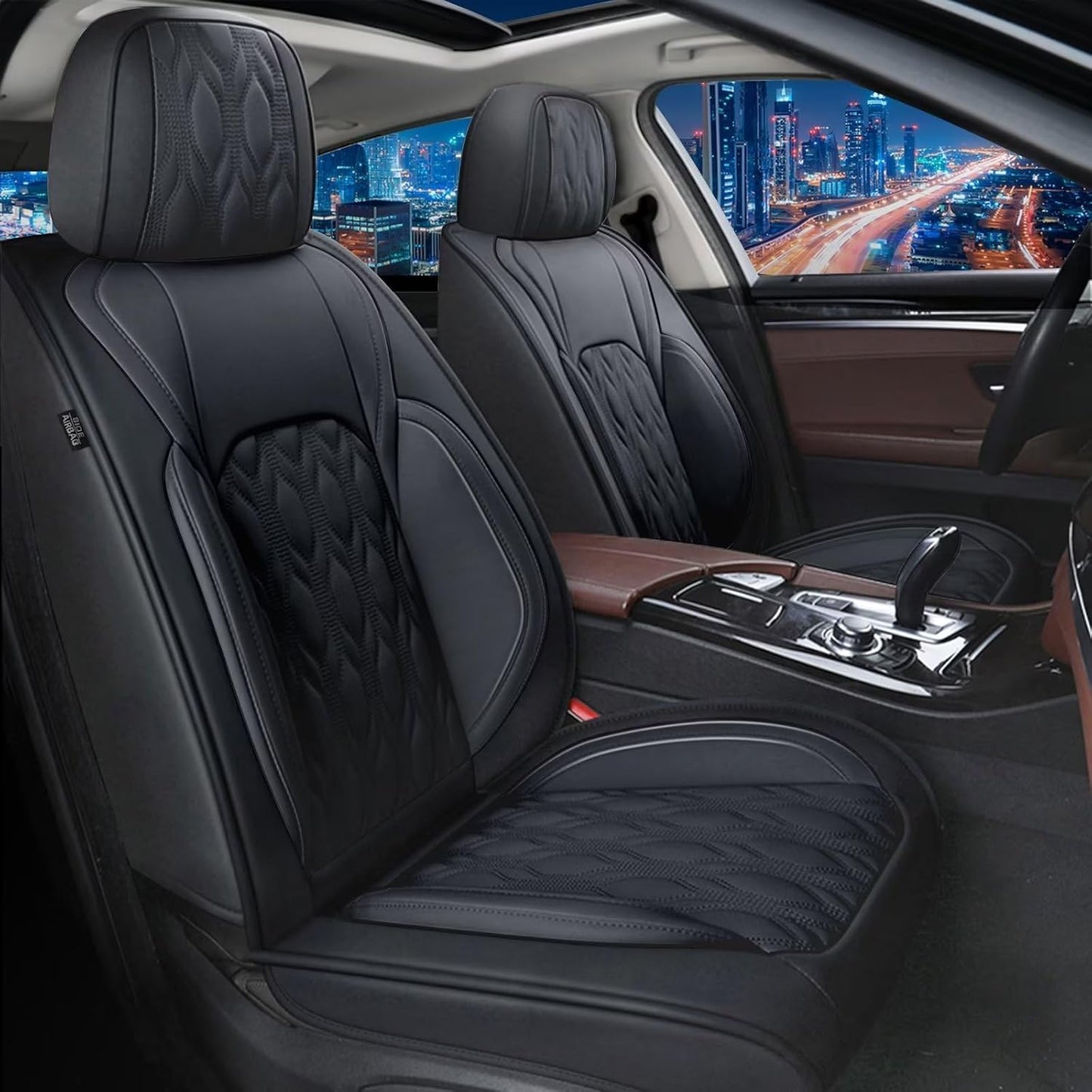 Seat Covers Fit for Toyota Camry 2012-2024 2025 Full Set,Faux Leather Car Seat Cover Waterproof for Camry Vehicle Automotive Cushion Protector Compatible Airbag (5 Seats,Black)