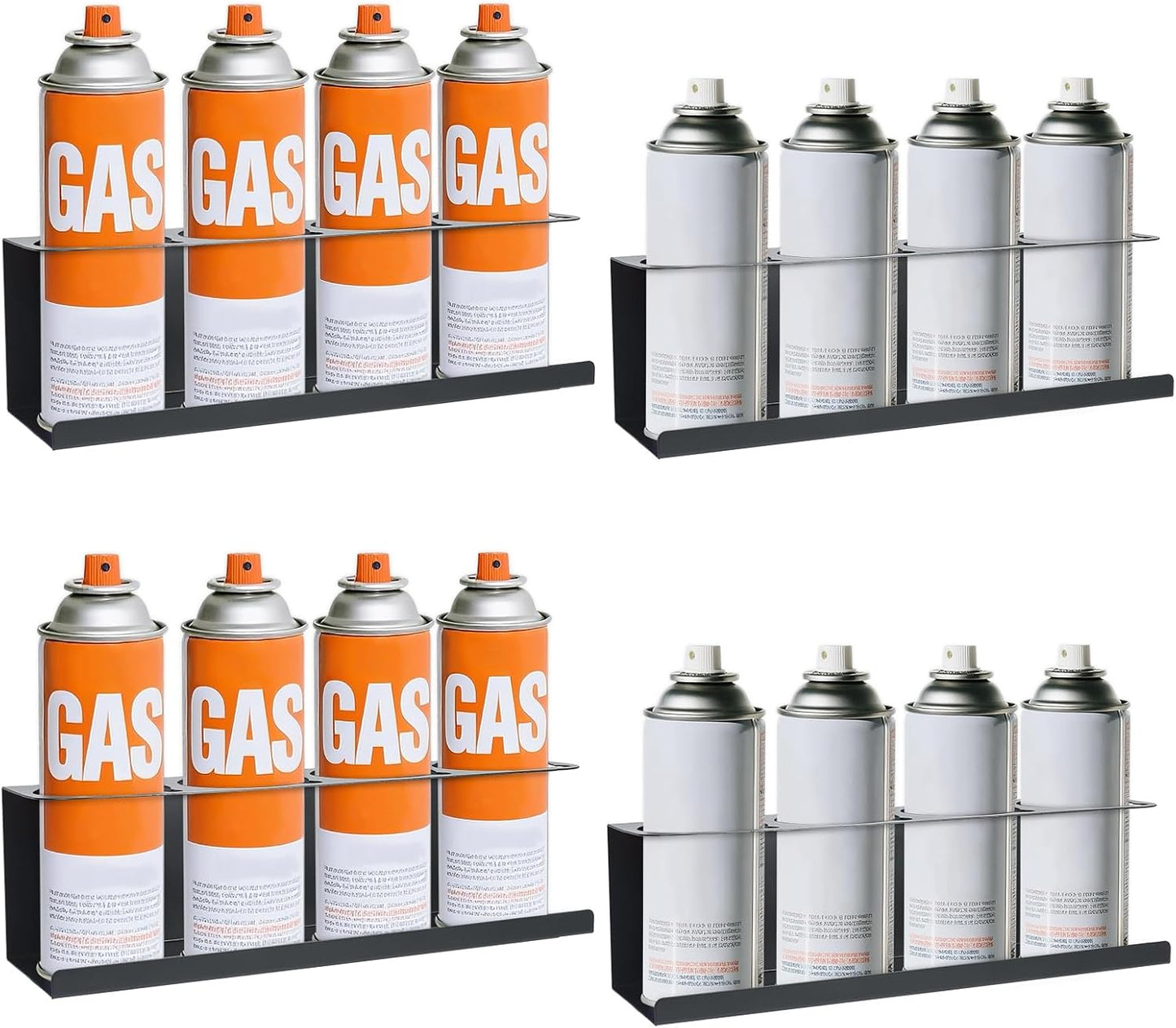 Aerosol Spray Can Holder Rack 4 Packs, Spray Bottle Organizer Wall Mounted Heavy-Duty Steel Paint Bottle Storage Rack for Garage and Workspace