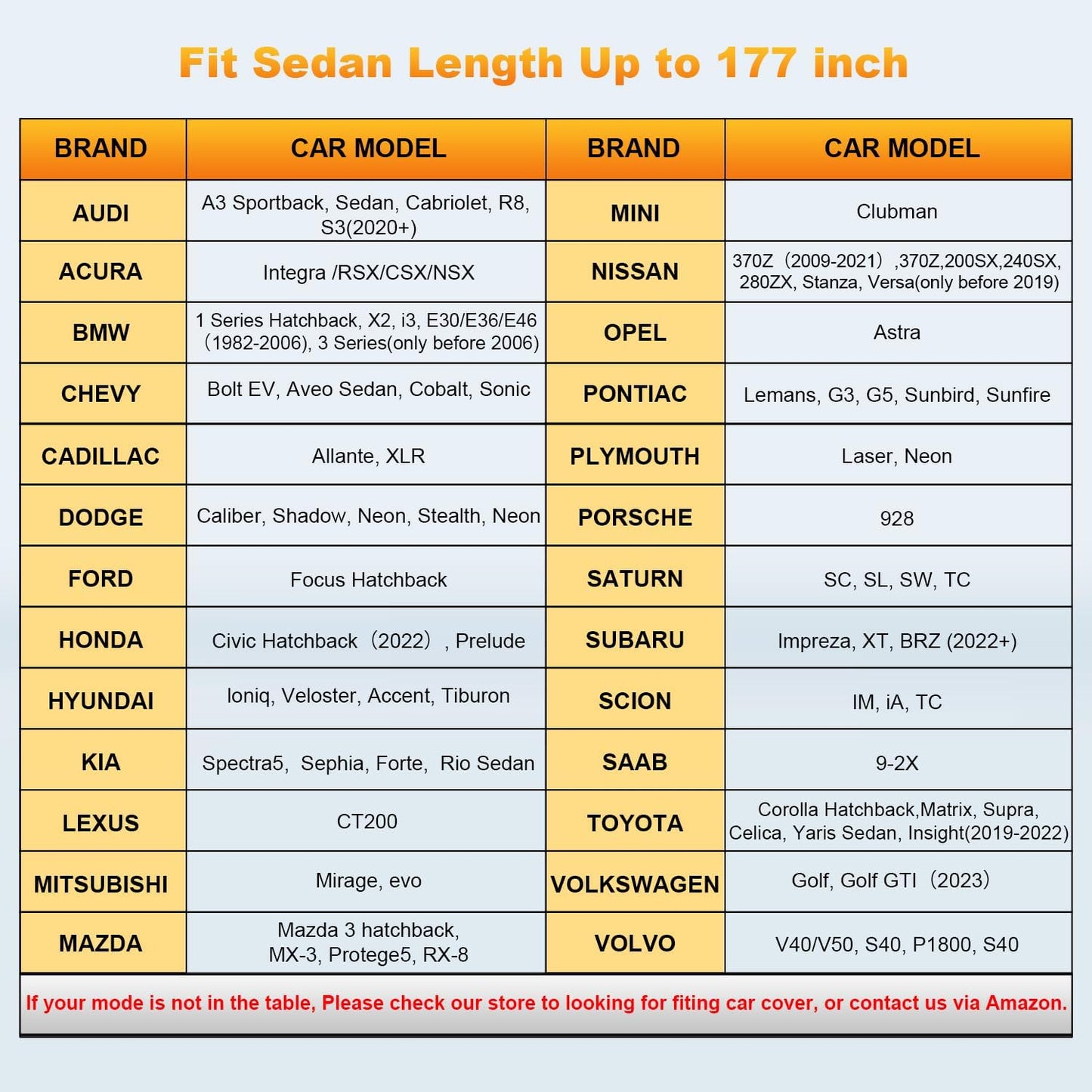 Car Cover for Automobiles All Weather Waterproof Universal Fit for Sedan (Length 166"-177")