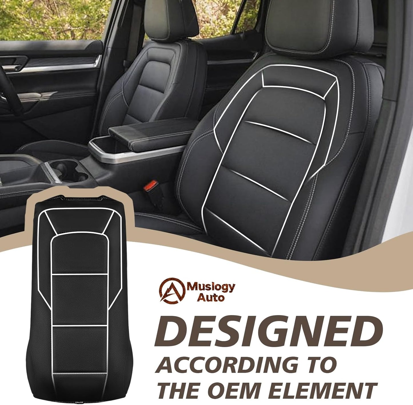 Muslogy Center Console Armrest Cover Compatible with GMC Terrain 2025 2026 Comfort Armrest Pad Arm Rest Cushion Vegan Leather Protector Regular Thick