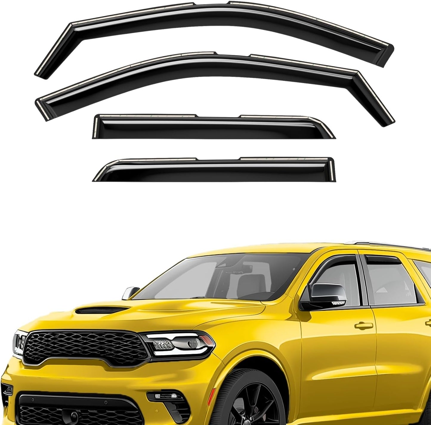 Extra Durable Window Deflectors in-Channel Window Visors Rain Guards Fit for Dodge Durango 2011-2025, Sun Visors, Wind Vent for Shades, Exterior Car Accessories - 4pcs. AG0274