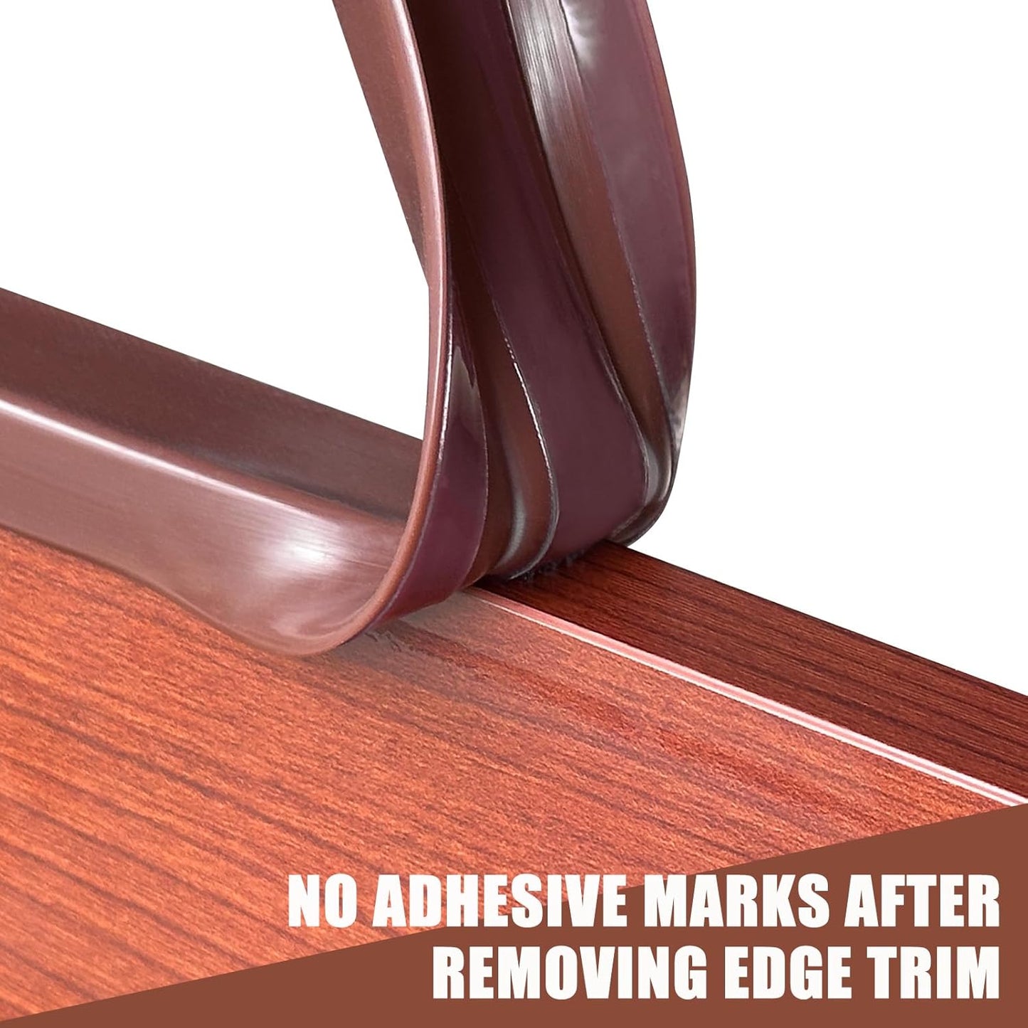 Rubber Edge Trim, Flexible Self Adhesive U Shaped Peel and Stick Edge Banding, 1-1/2"(38mm) U Channel Edge Protector, Edge Guards for Woods, Furniture, 20Ft, Brown Color