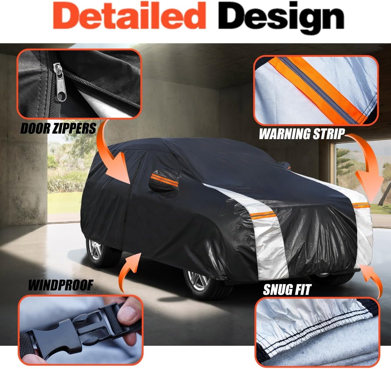 Mercedes Benz GLE Car Cover 100% Waterproof All Weather, Gift with Towel, 10 Layers SUV Car Cover Custom Fit 2015-2025 GLE 350/450/580, 63/53AMG, Outdoor Cover Rain Sun UV Protect with Door Zipper.
