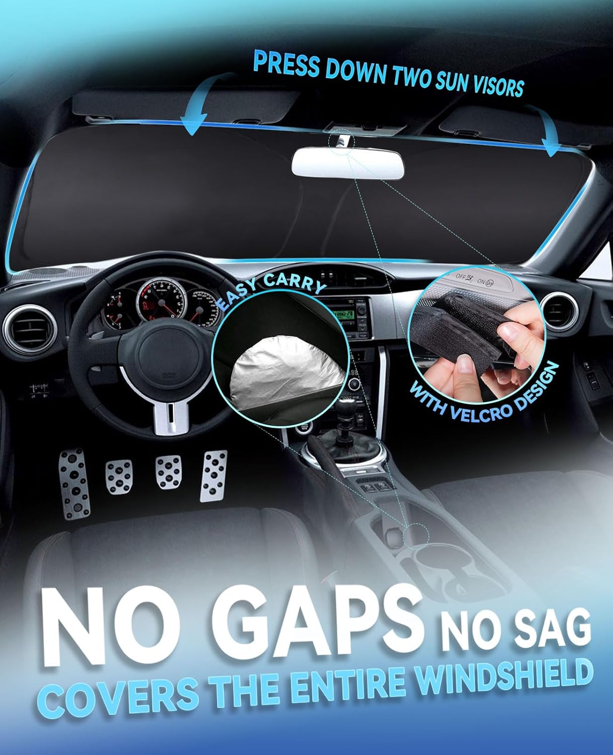 Windshield Sun Shade Car Sunshade for Kia Soul 2014-2024 2025 2026 Accessories Windshield Sun Visor Cover for Soul Front Window Shield 240T Silver Coating Reflective Polyester Protector Block UV Ray