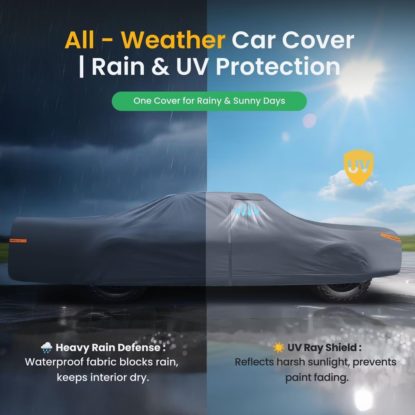 Waterproof Ford Crown Victoria(1991-2010) Car Cover with Breathable Vents, [2025 Upgrade] Premium Covers with Cotton Liner and Zipper Door, Sun Rain Snow Dust Uv Protection.(Gift with Towel)