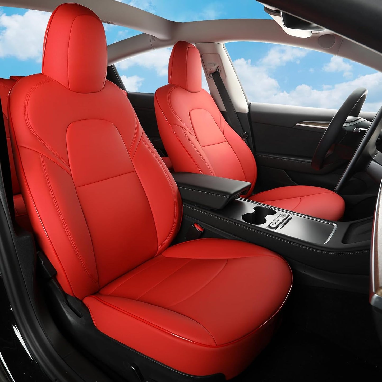 GIANT PANDA Customized Full Set Car Seat Covers for Tesla Model 3 Accessories 2017 2018 2019 2020 2021 2022 2023