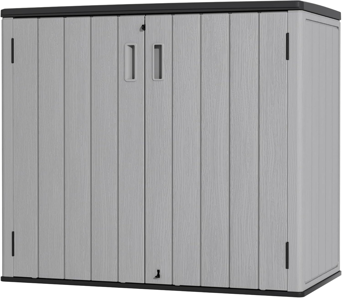Large Outdoor Storage Box,Resin Sheds&Outdoor Storage Waterproof/Lockable,Outdoor Storage Cabinets for Balcony,Garage,Backyard (37Cu.ft-Pale Grey)
