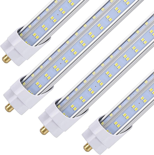 10 Pack,8 Foot LED Bulbs, 150W 19000lm 5000K Daylight, Super Bright, T8 T10 T12 LED Tube Lights, V Shape, FA8 Single Pin LED Lights, Clear Cover, 8 Foot LED Bulbs to Replace Fluorescent Light Bulbs