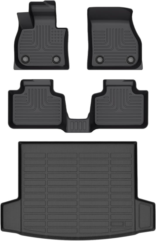 Wayhigh-All Weather Floor Mats and Cargo Mat Set Fit for 2025 Mini Countryman (Not for Countryman SE and Electric) TPE Car Mats Waterproof Anti-Slip Rubber Floor Liners Countryman Accessories